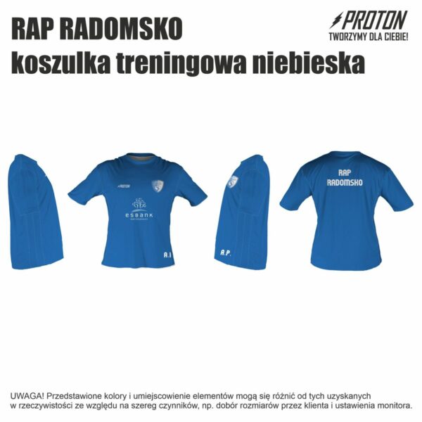 RAP RADOMSKO koszulka treningowa niebieska inicjały
